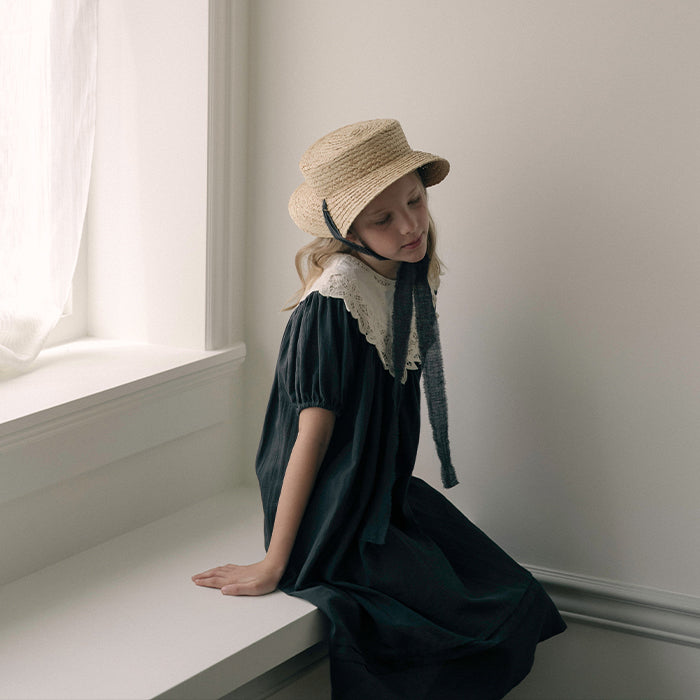 Girls Charcoal Cotton Dress