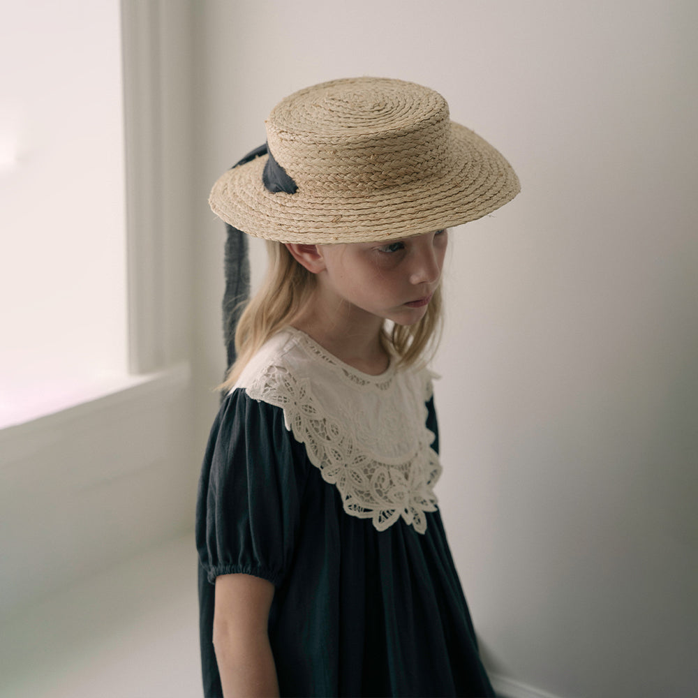 Girls Charcoal Cotton Dress