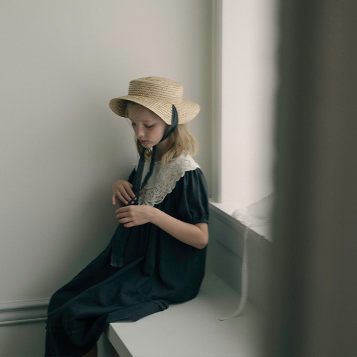 Girls Charcoal Cotton Dress