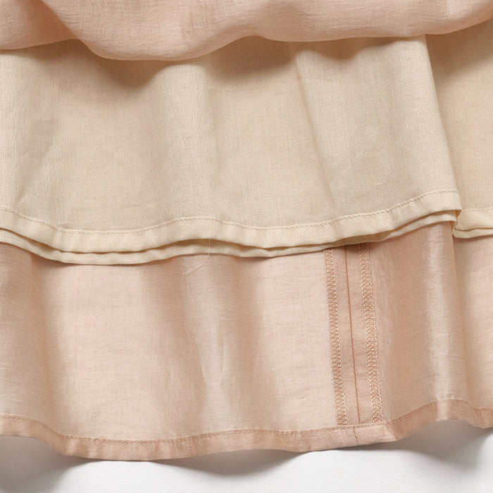 Girls Peach Embroidered Dress
