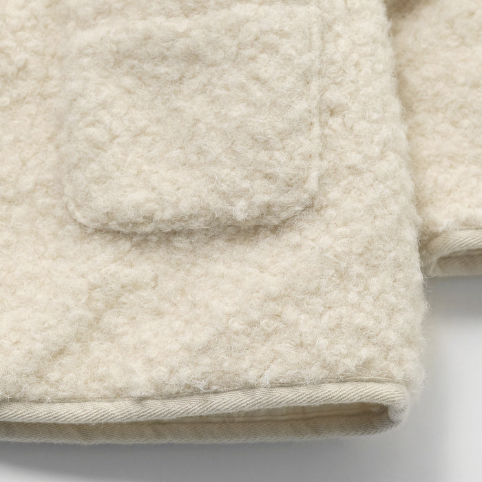 Girls White Sherpa Fleece Padded Jacket