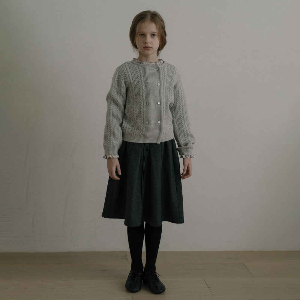 Girls Pale Blue Wool Cardigan