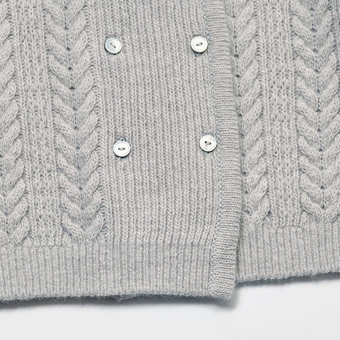 Girls Pale Blue Wool Cardigan