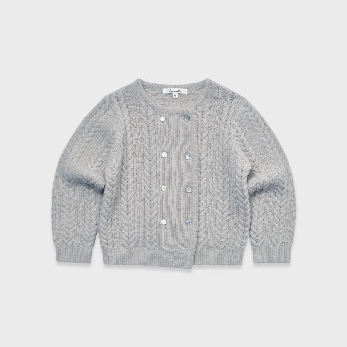 Girls Pale Blue Wool Cardigan