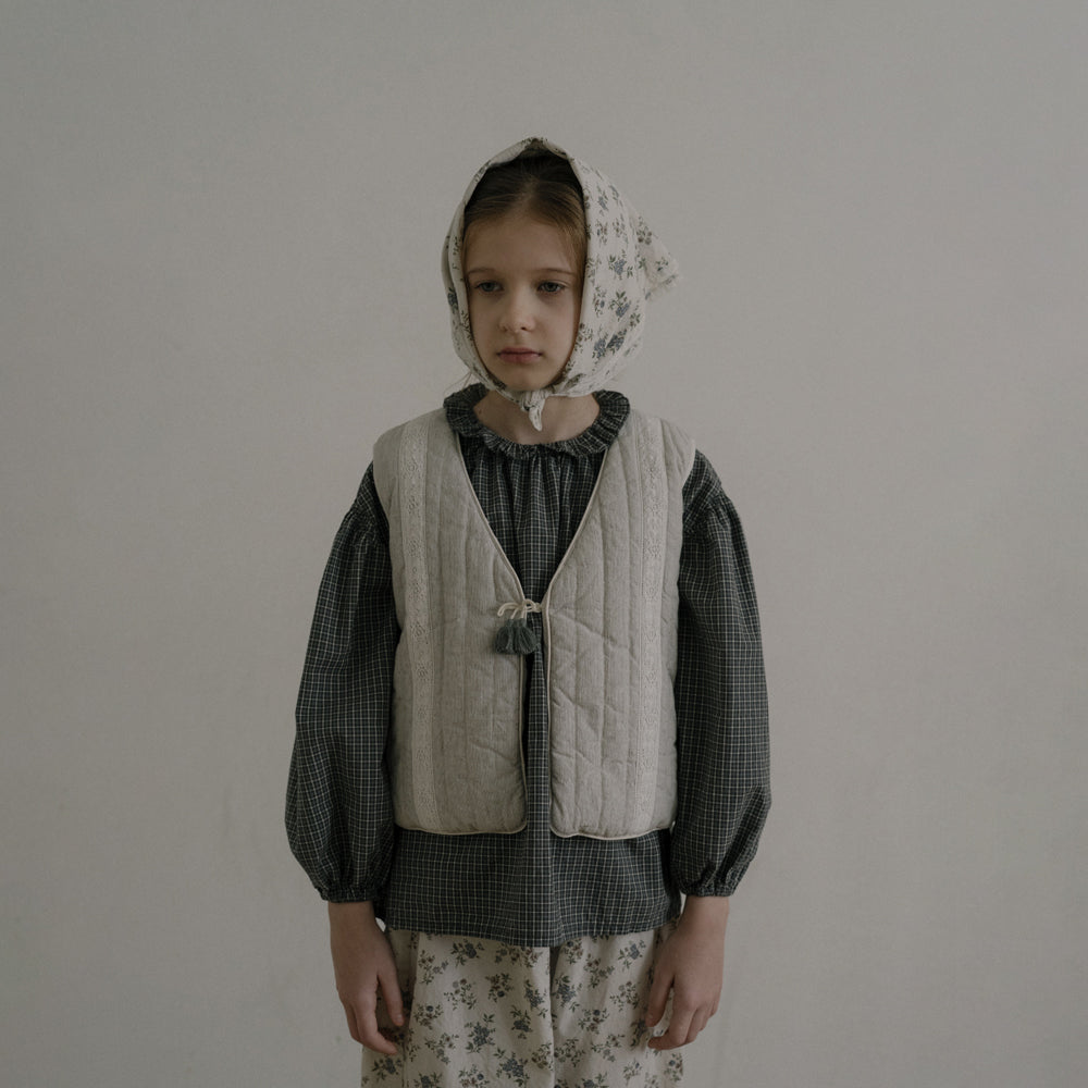 Girls Cream Padded Gilet