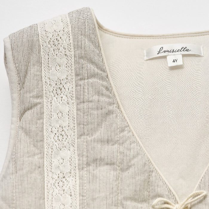 Girls Cream Padded Gilet