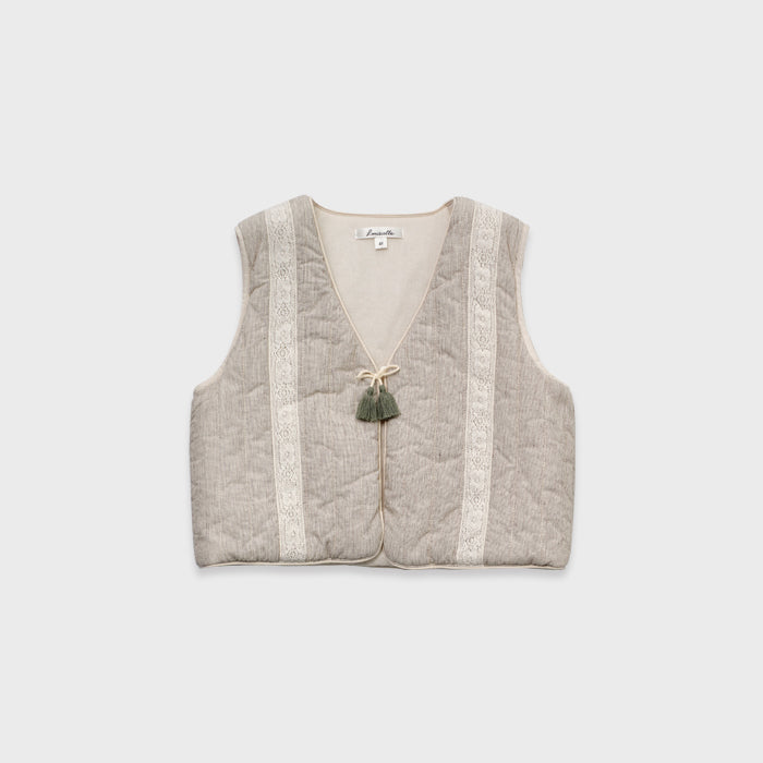 Girls Cream Padded Gilet