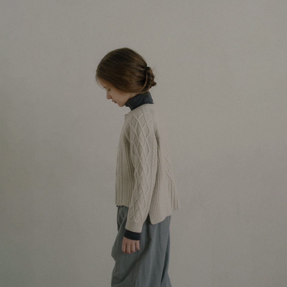 Girls Charcoal Cotton Turtleneck