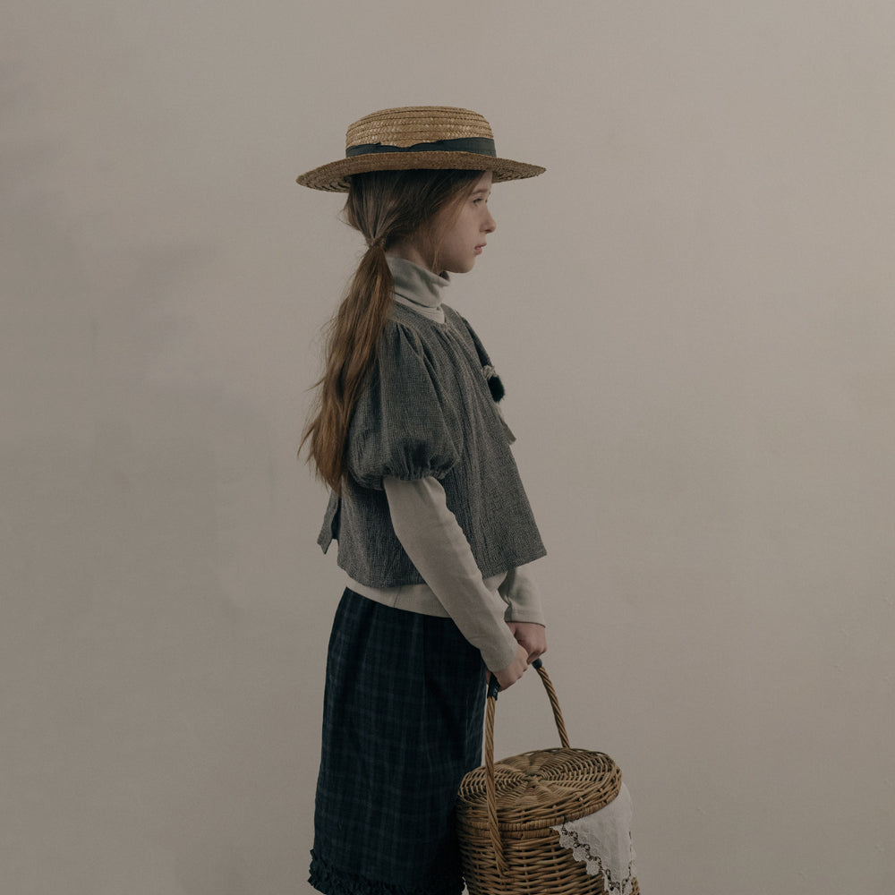Girls Beige Cotton Turtleneck