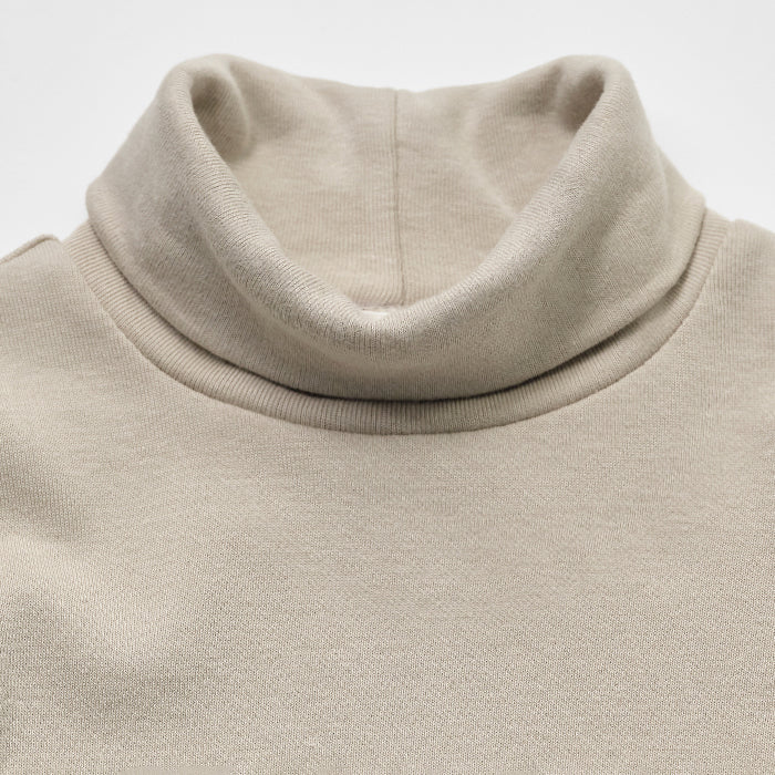 Girls Beige Cotton Turtleneck