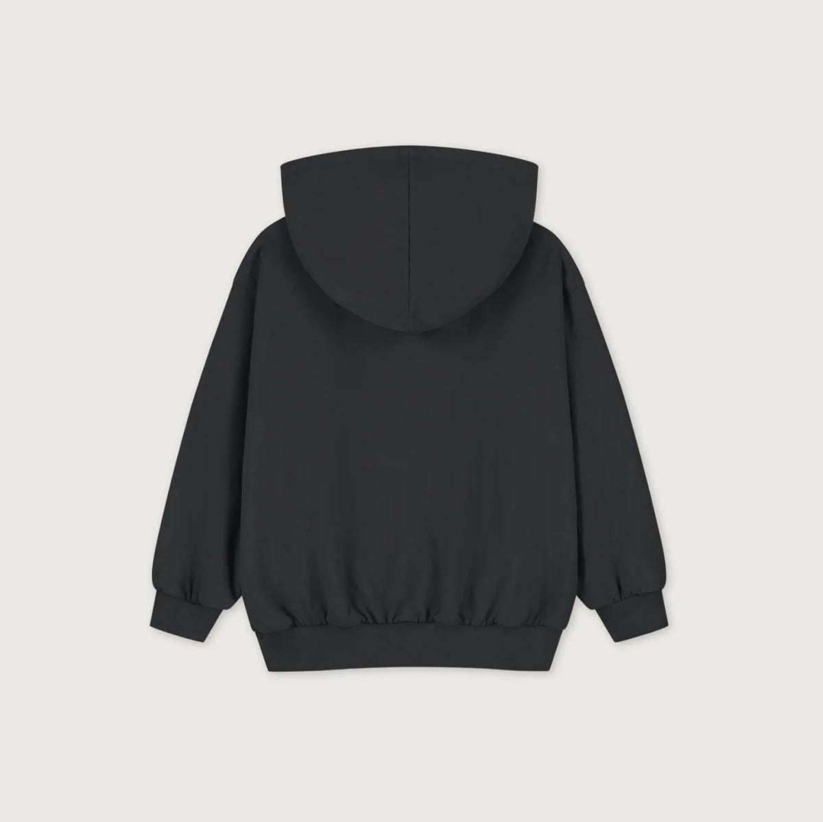 Boys & Girls Black Cotton Zip-Up Top