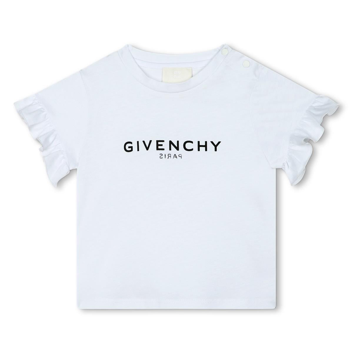Baby Girls White Logo Cotton T-Shirt