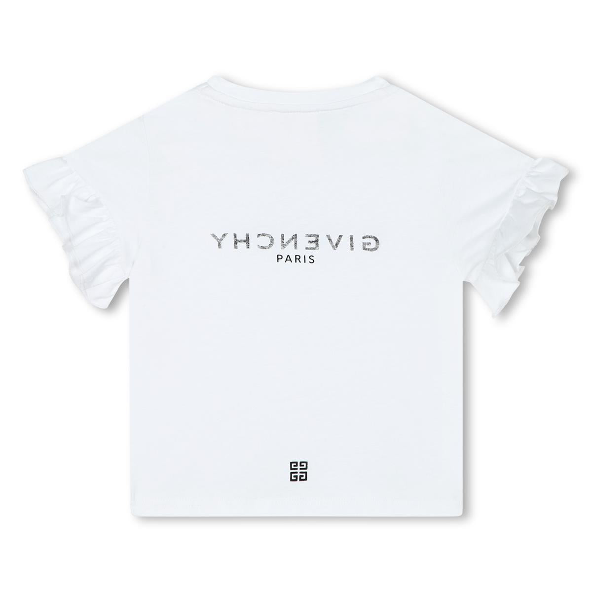 Baby Girls White Logo Cotton T-Shirt