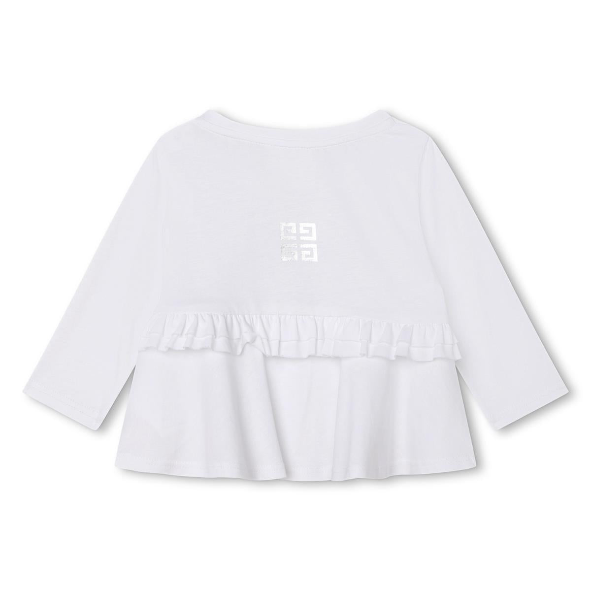 Baby Girls White Logo Cotton T-Shirt
