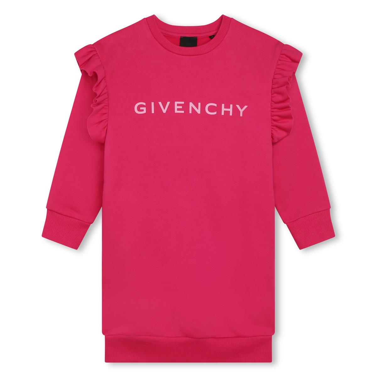 Girls Fuchsia Logo Cotton Dress