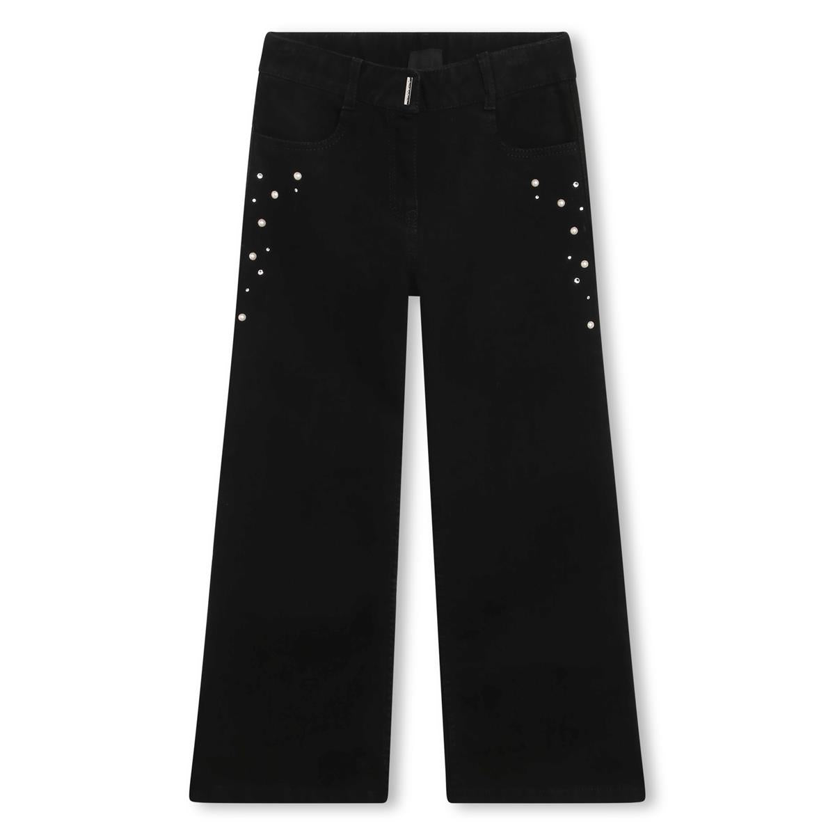 Girls Black Denim Trousers