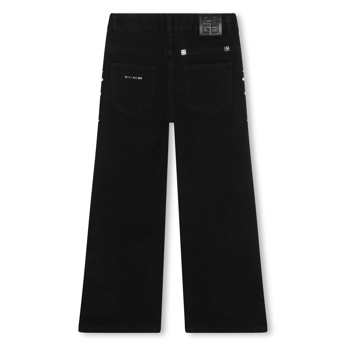 Girls Black Denim Trousers