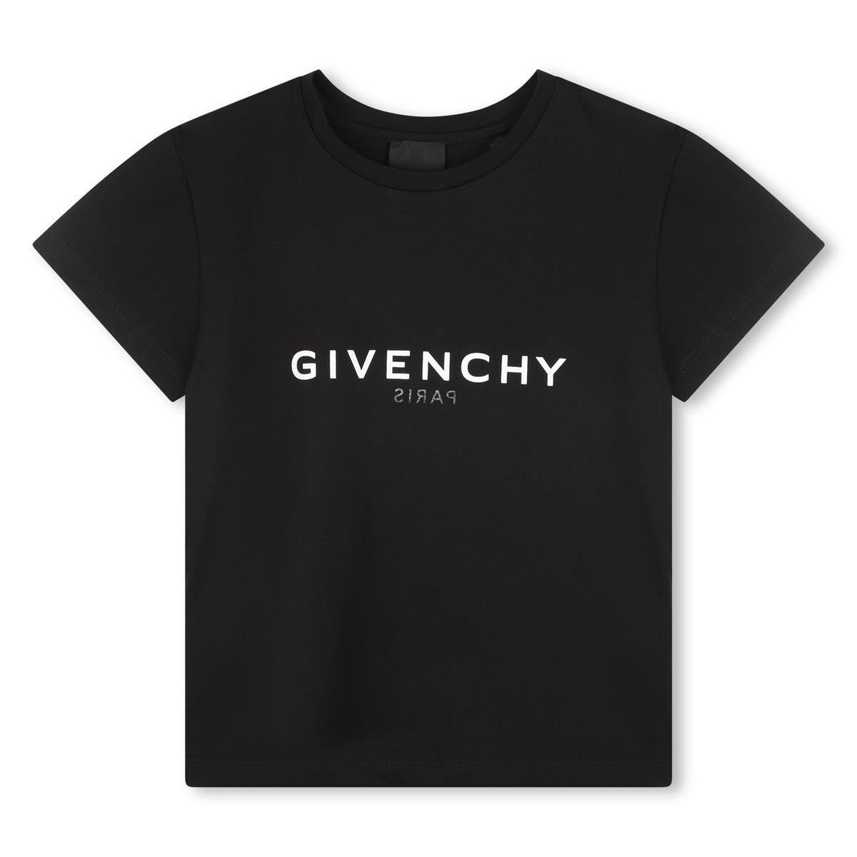 Girls Black Logo Cotton T-Shirt