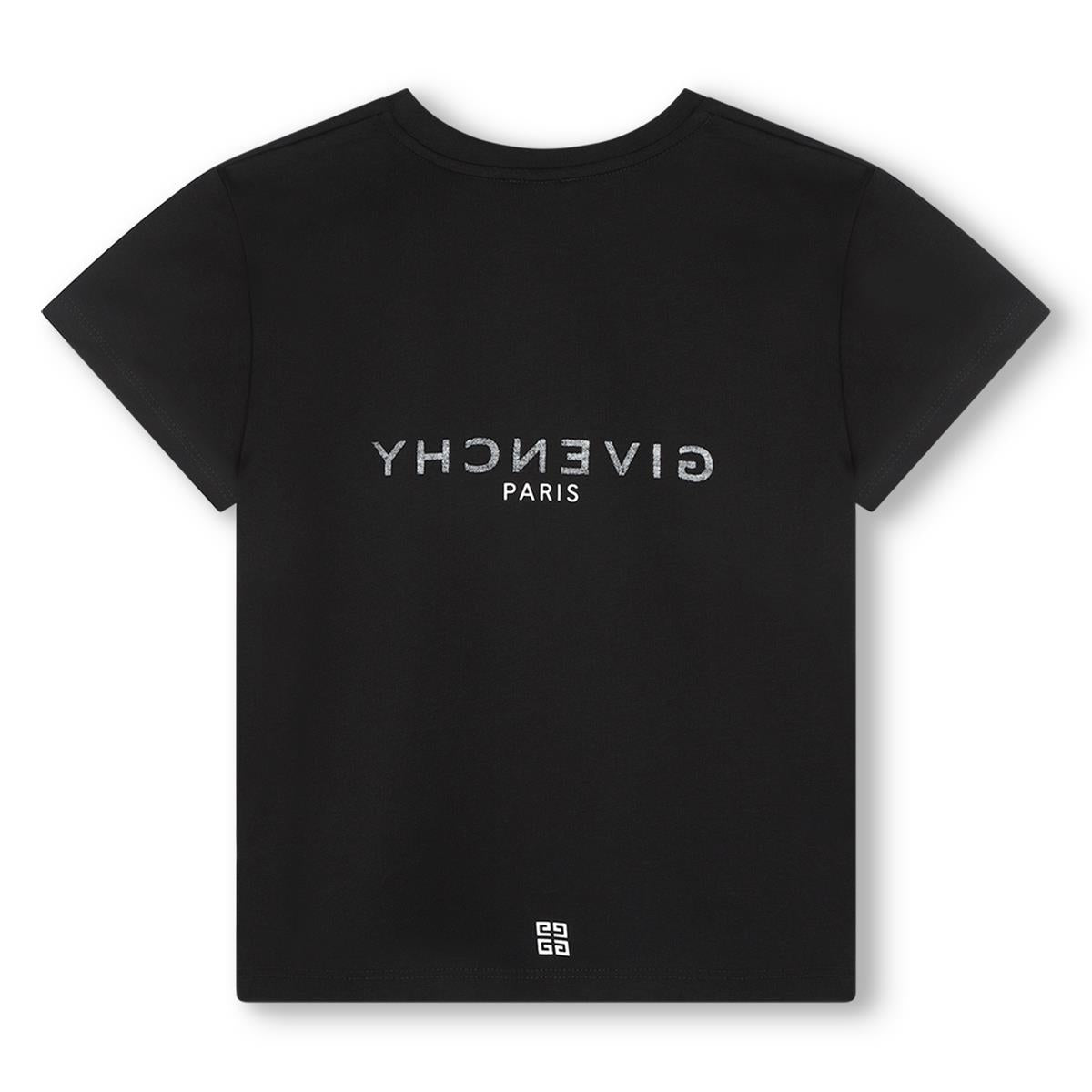 Girls Black Logo Cotton T-Shirt