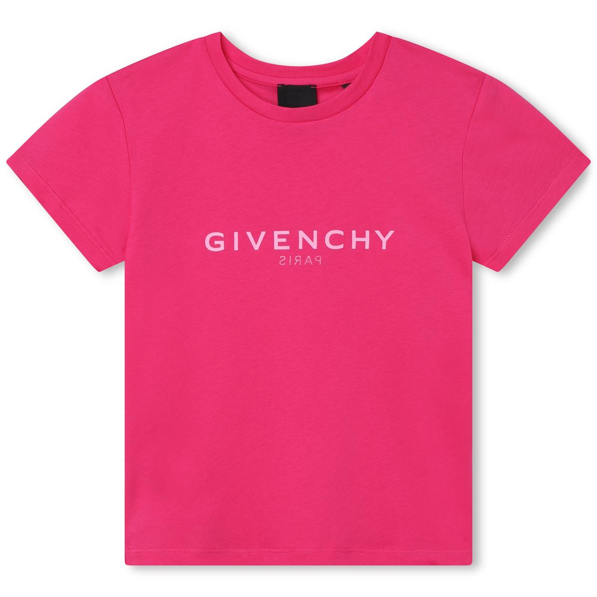 Girls Fuchsia Logo Cotton T-Shirt