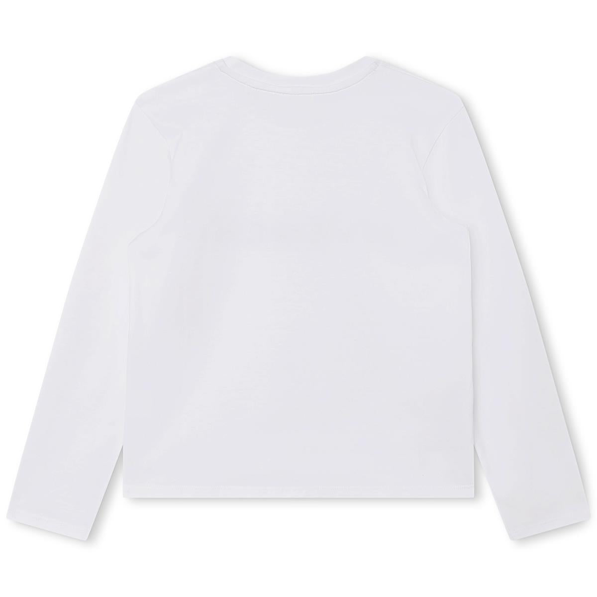 Girls White Logo Cotton T-Shirt