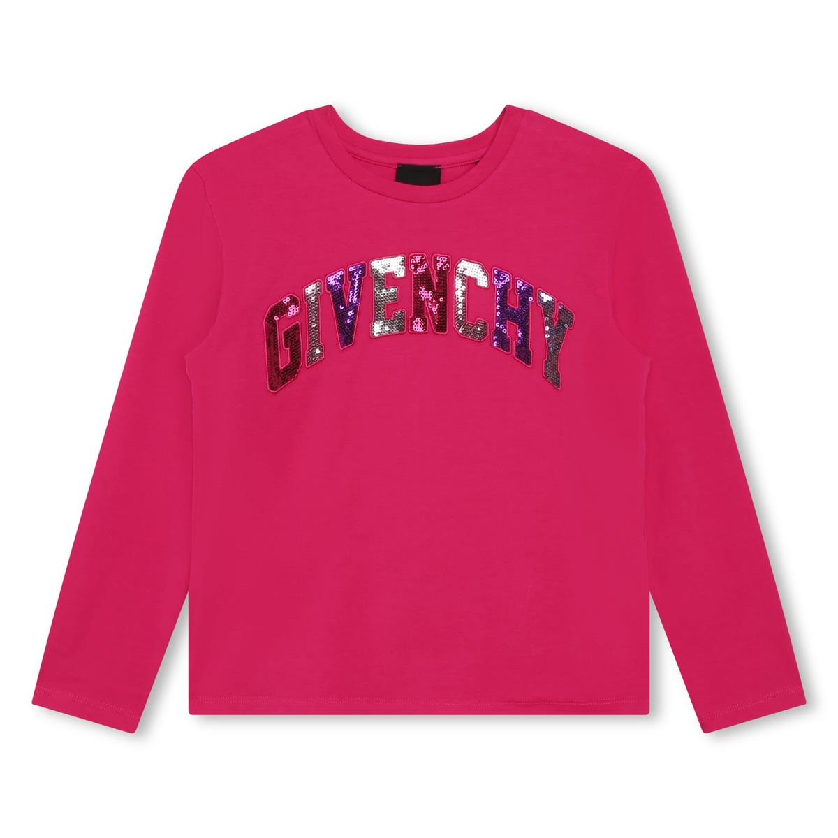 Girls Fuchsia Logo Cotton T-Shirt