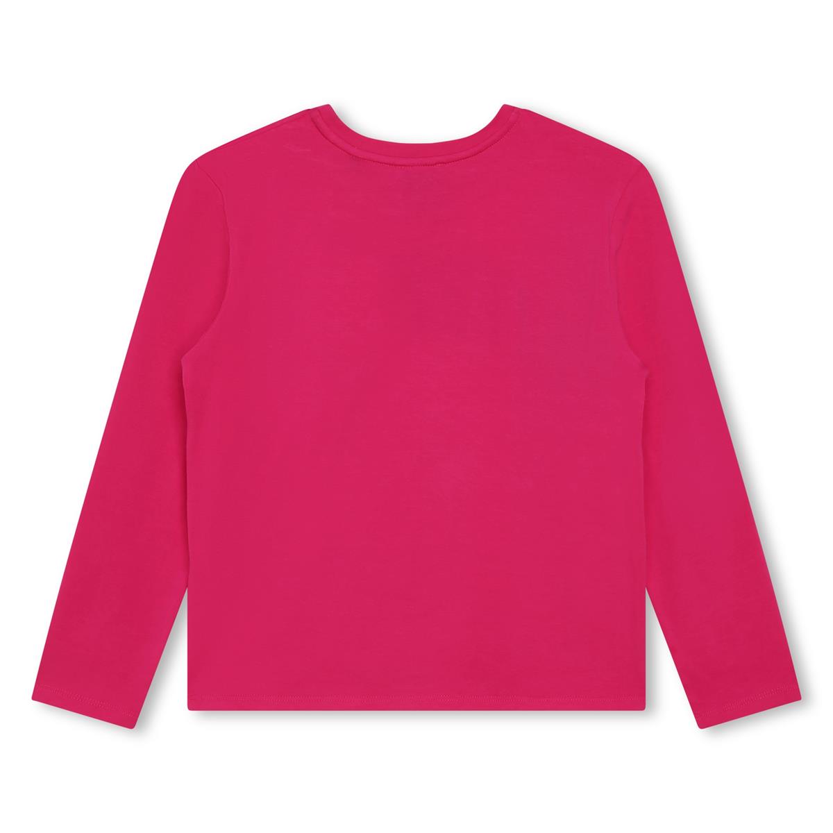 Girls Fuchsia Logo Cotton T-Shirt