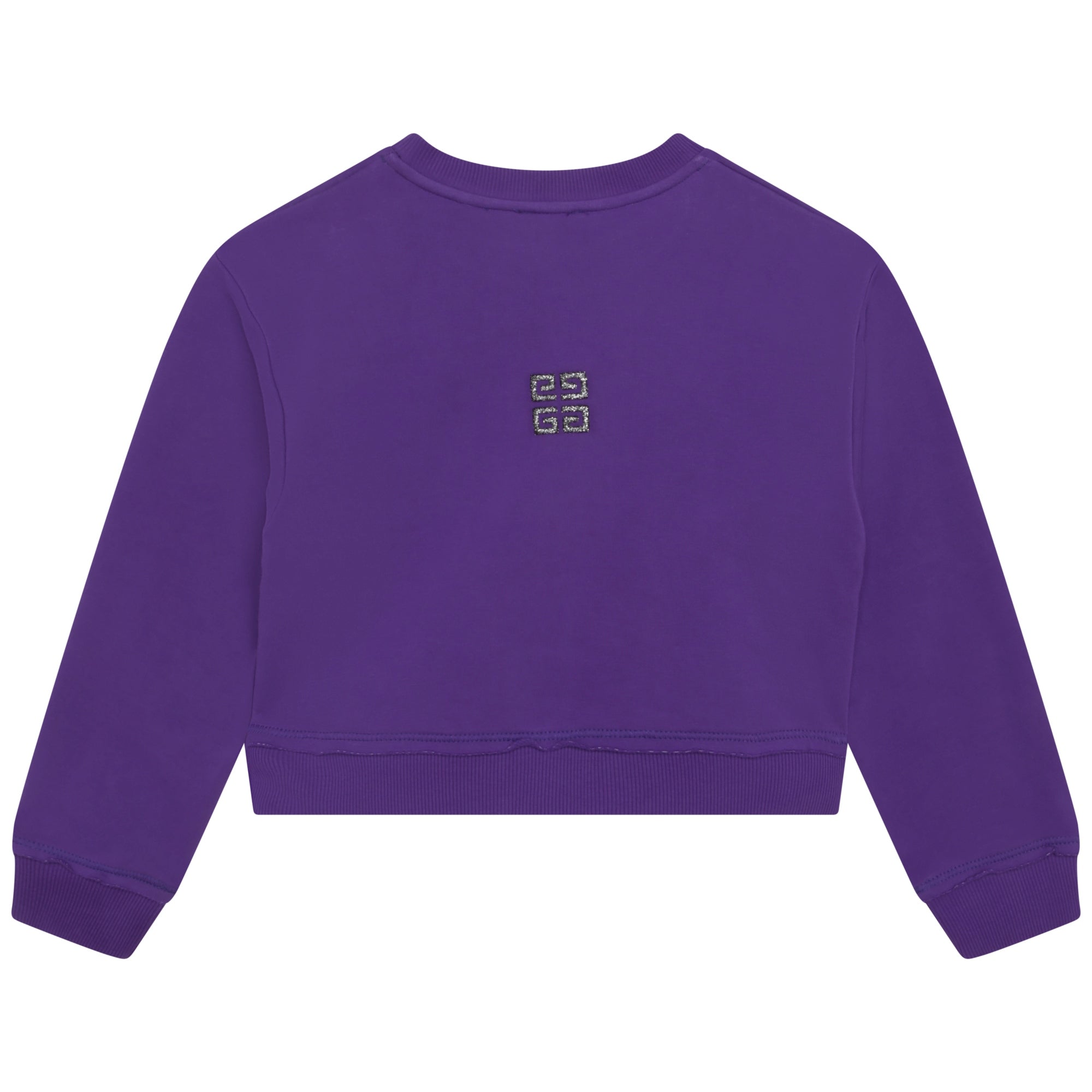 Girls Purple Logo Cotton Sweatshirt