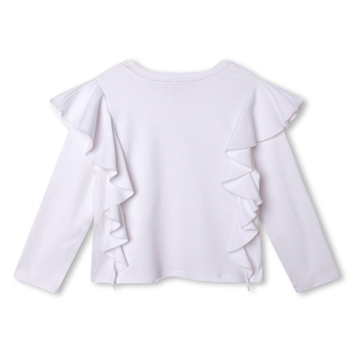 Girls White Logo Cotton T-Shirt