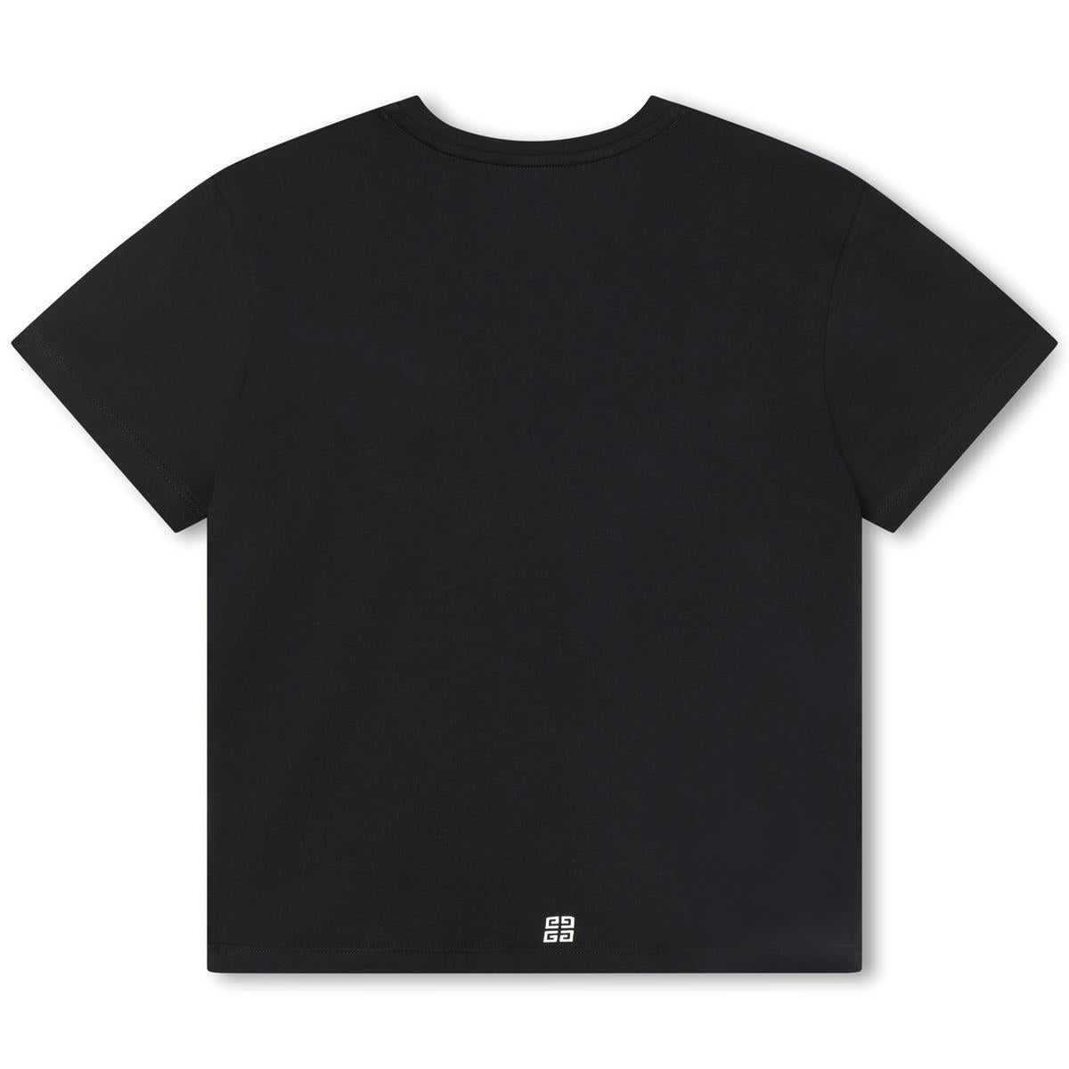 Girls Black Logo Cotton T-Shirt