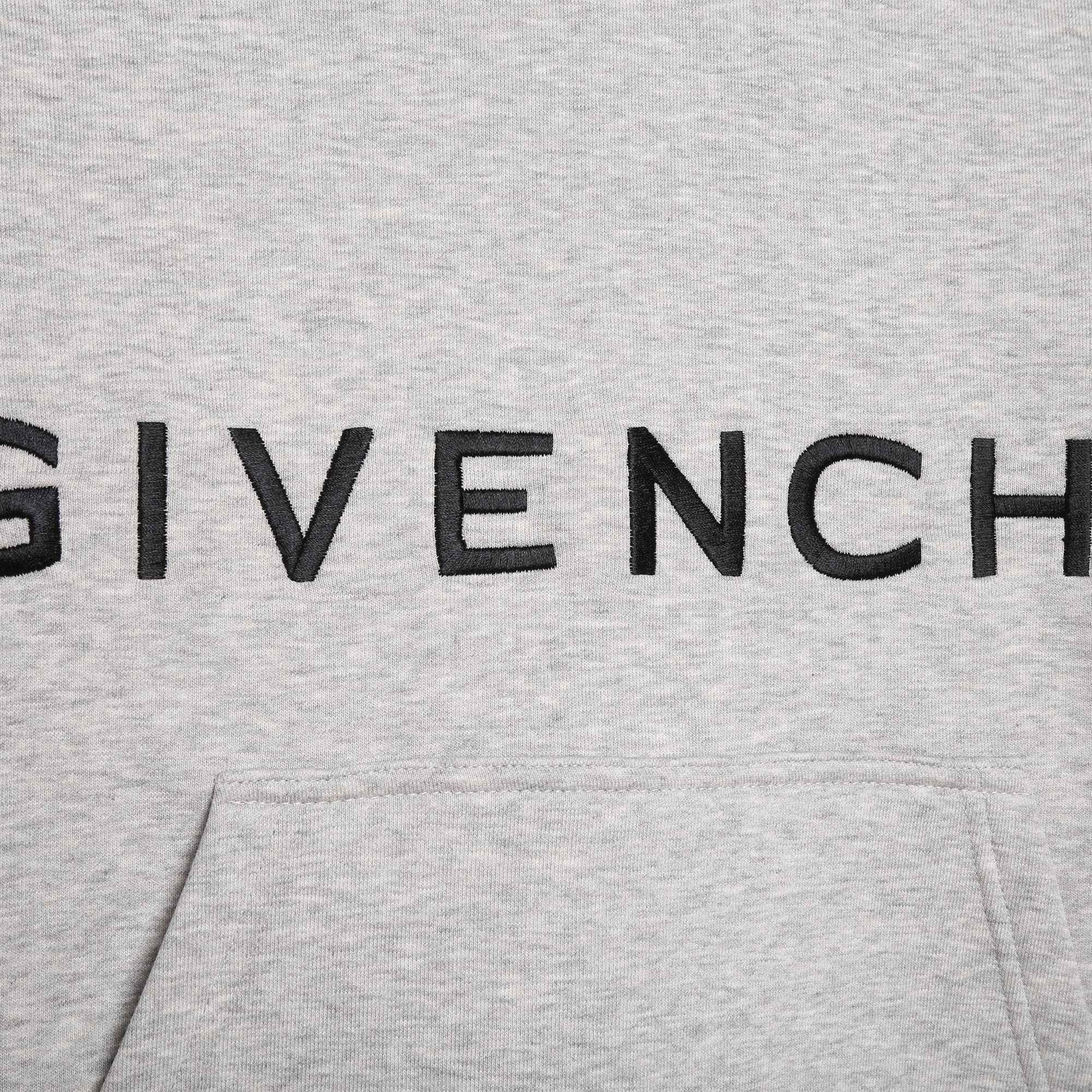Boys Grey Logo Cotton Hooded Sweatshirt
