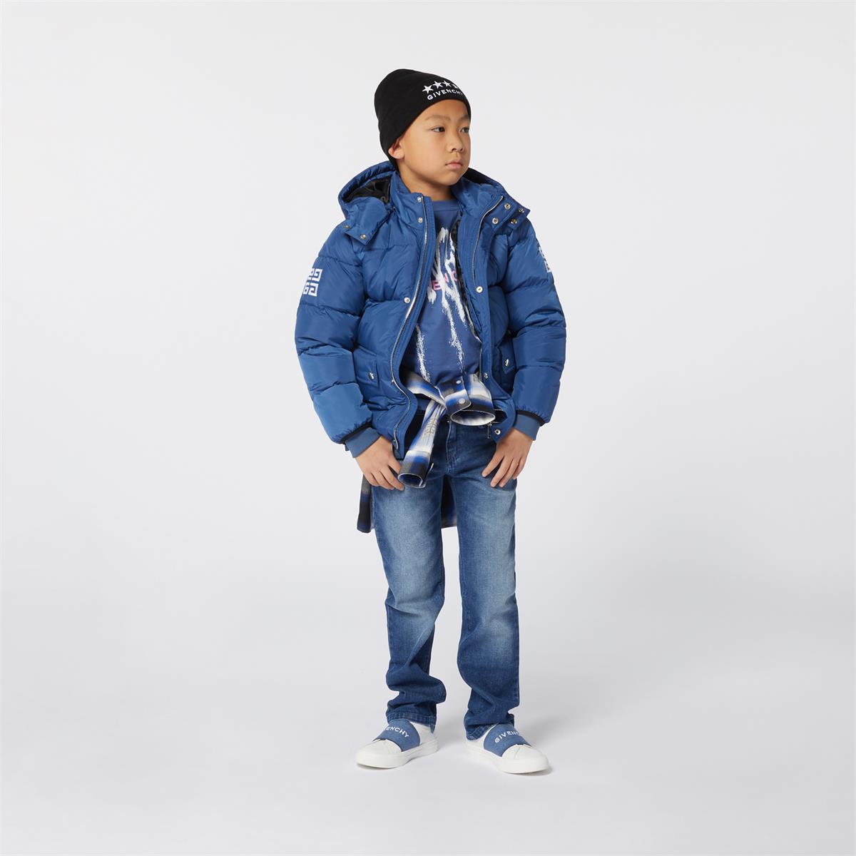 Boys Blue Padded Down Jacket