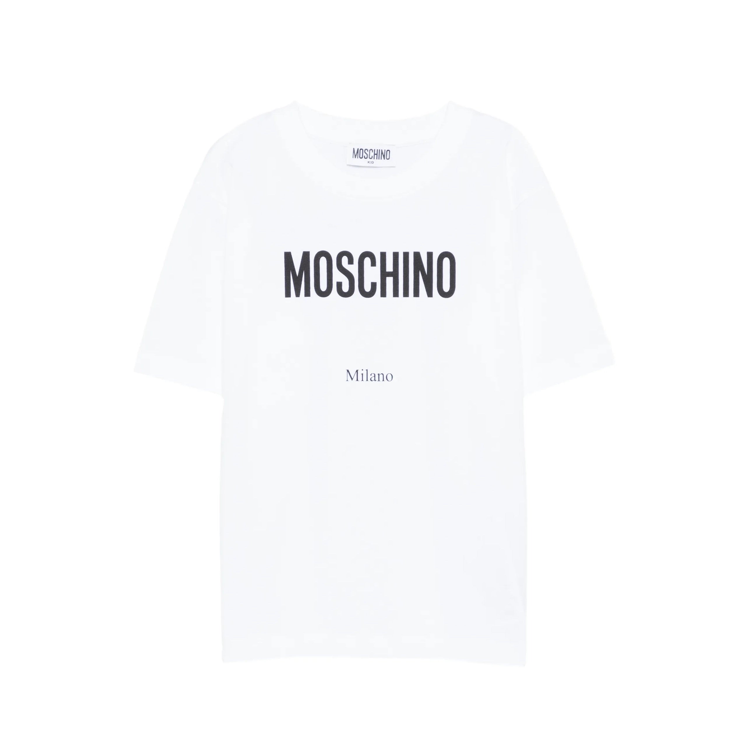 Boys & Girls White Logo Cotton T-Shirt