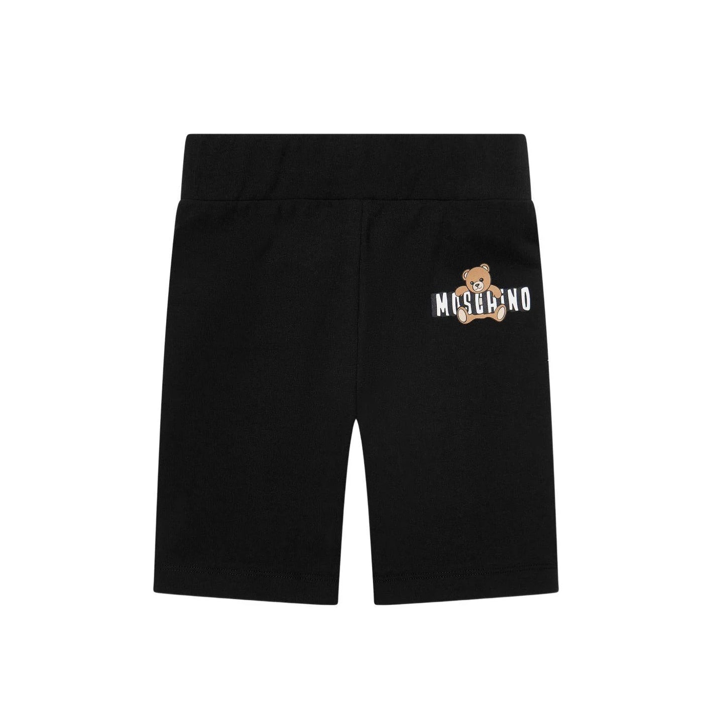 Girls White & Black Bear Printed Cotton Set