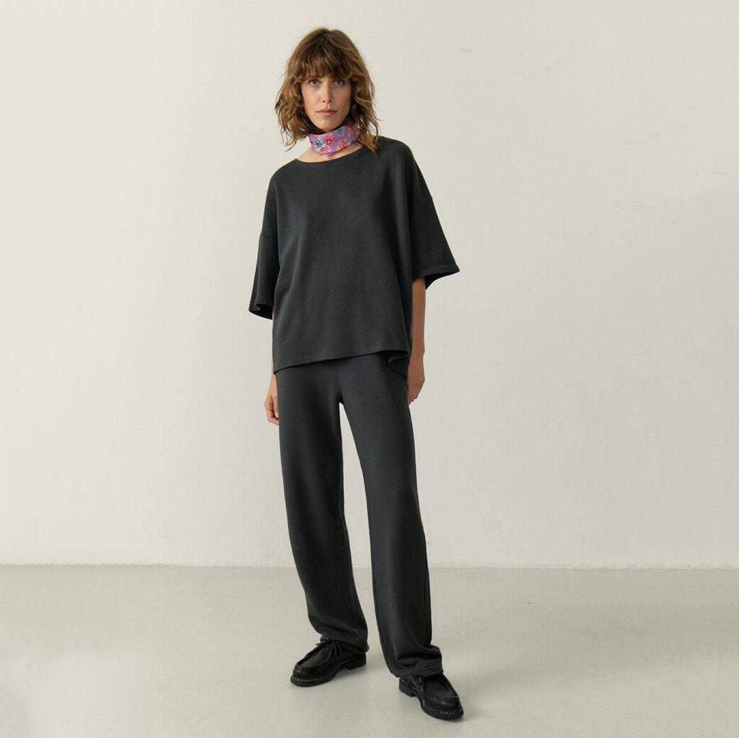 Girls Black Cotton Trousers