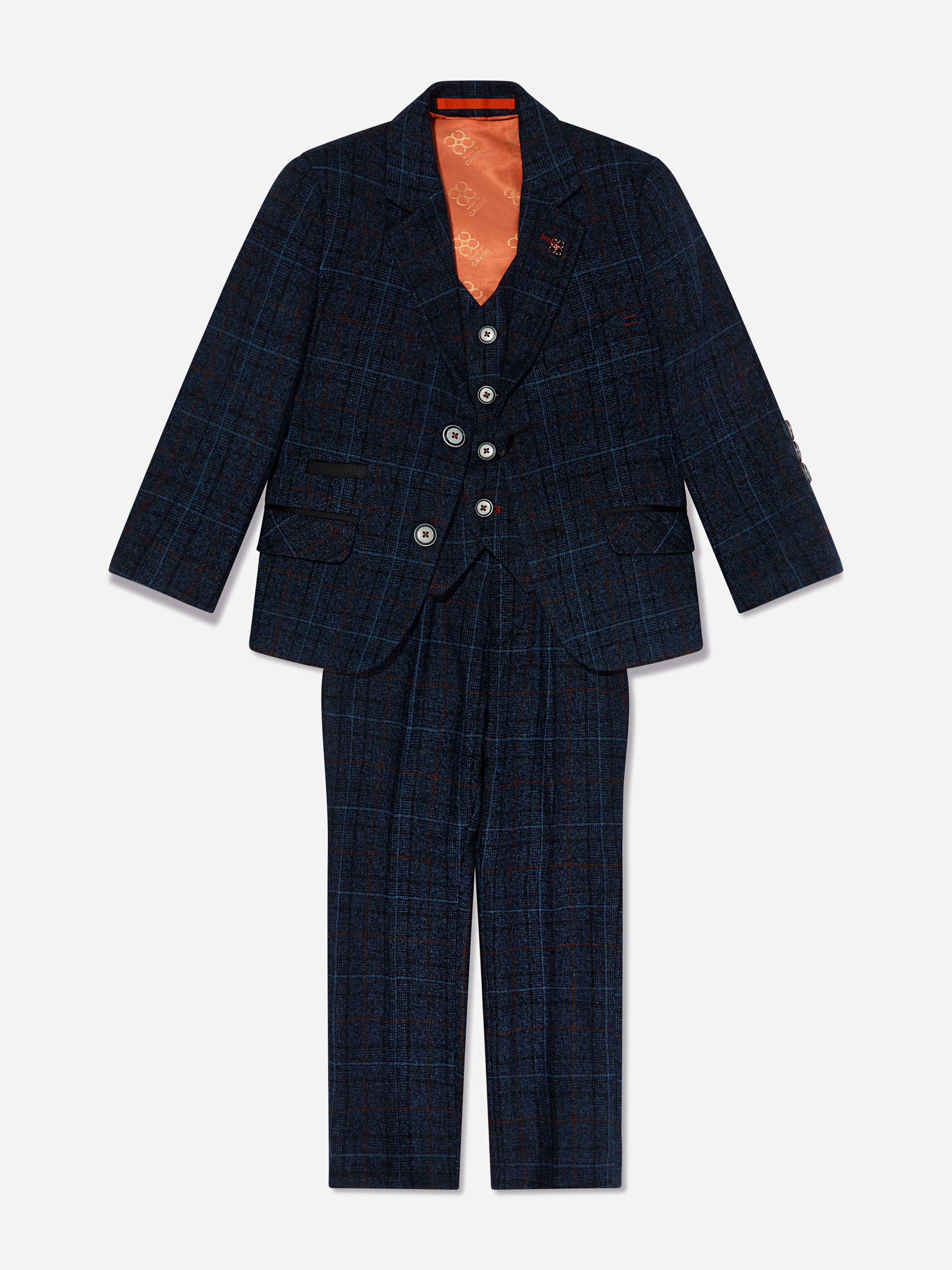 House Of Cavani Boys Cody Tweed Suit in Blue