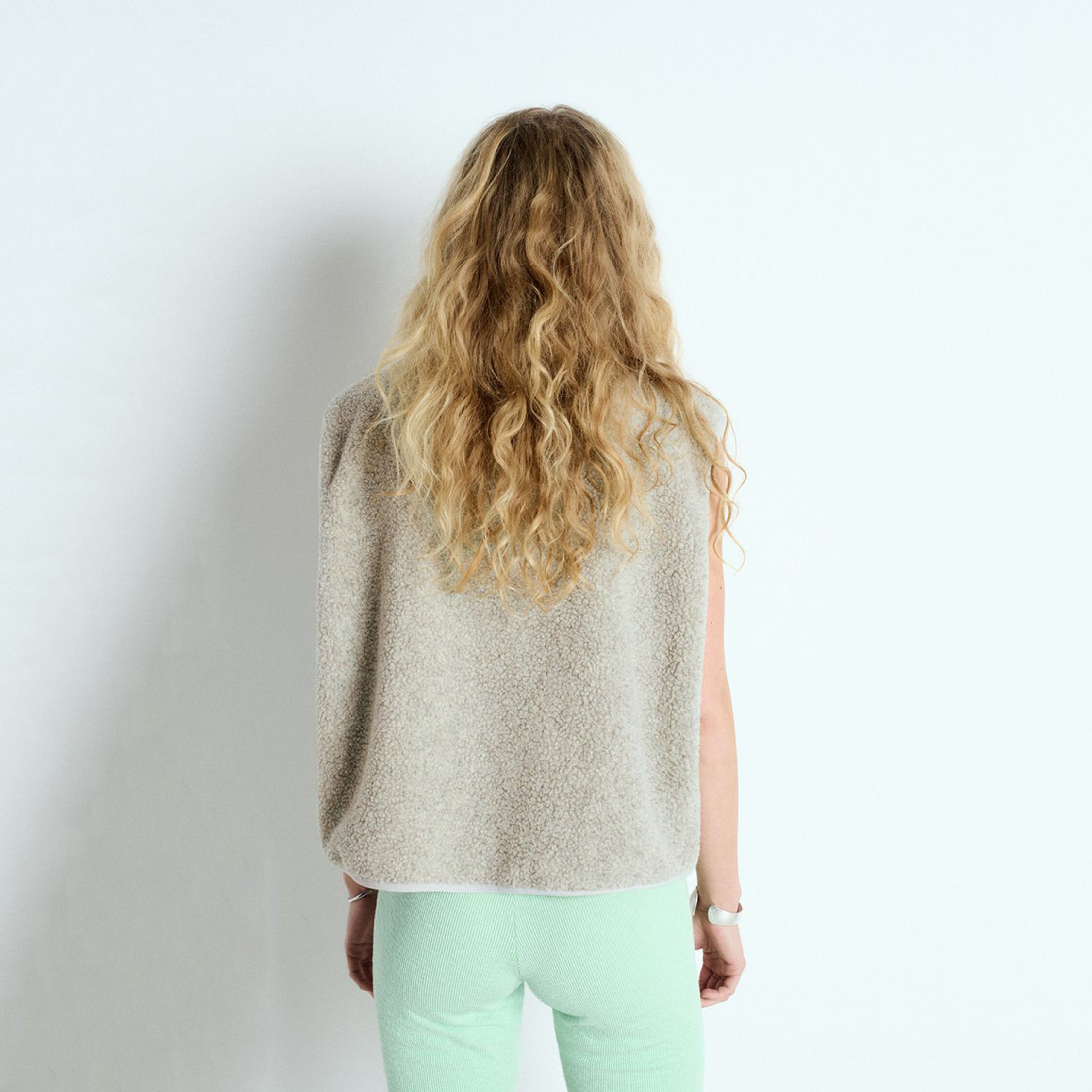 Women Grey Sherpa Gilet