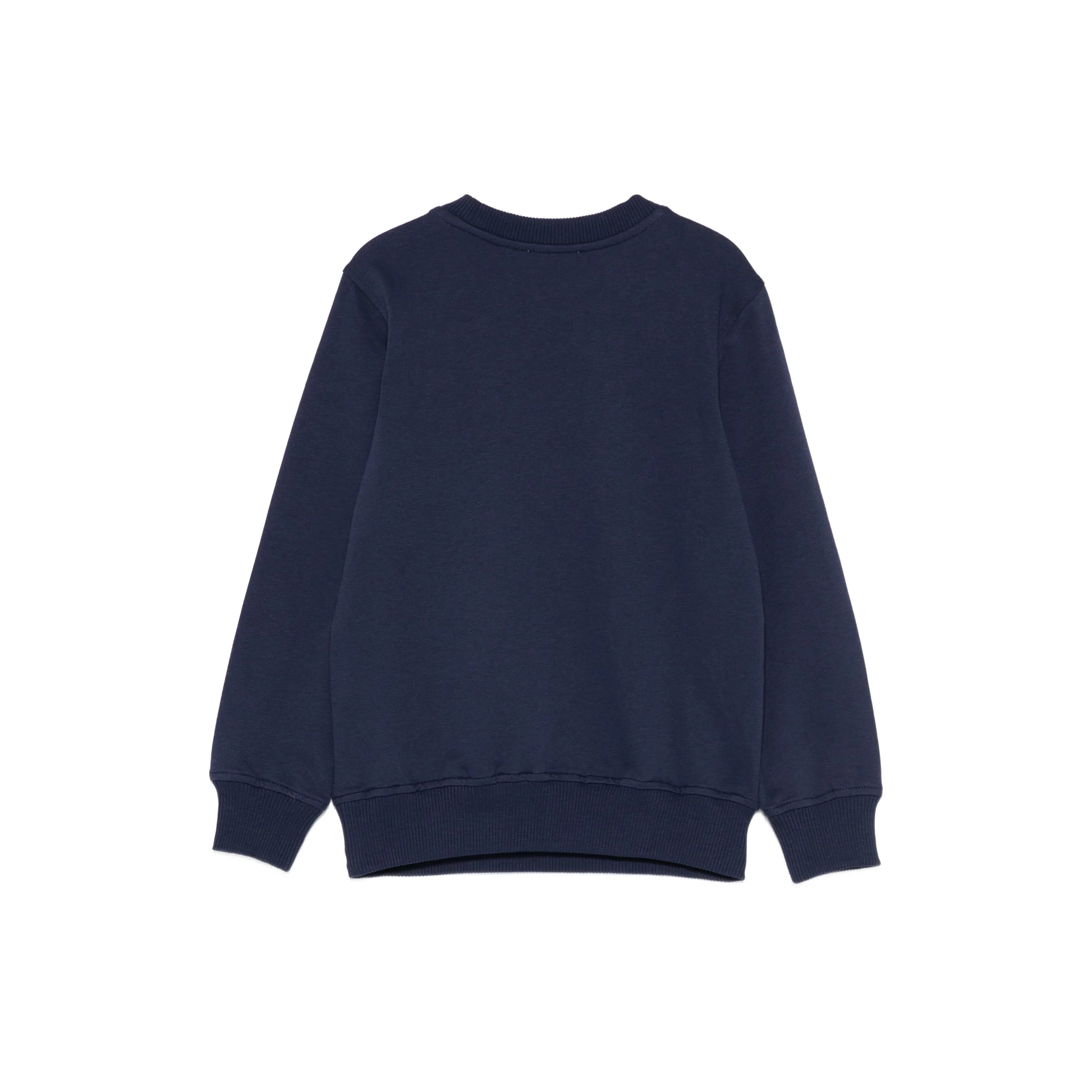 Boys & Girls Navy Bear Printed Cotton Sweatshirt