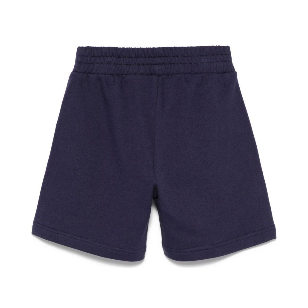 Boys Navy Blue Printed Logo Cotton Shorts