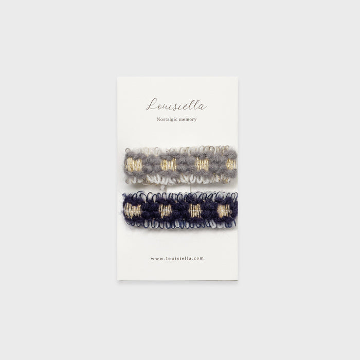 Girls Navy & Grey Hair Clips(2 Pack)