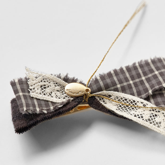 Girls Green Check Hair Clip