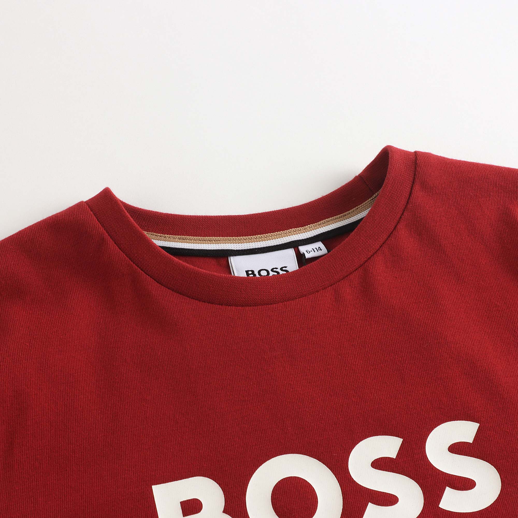 Boys Red Logo Cotton T-Shirt
