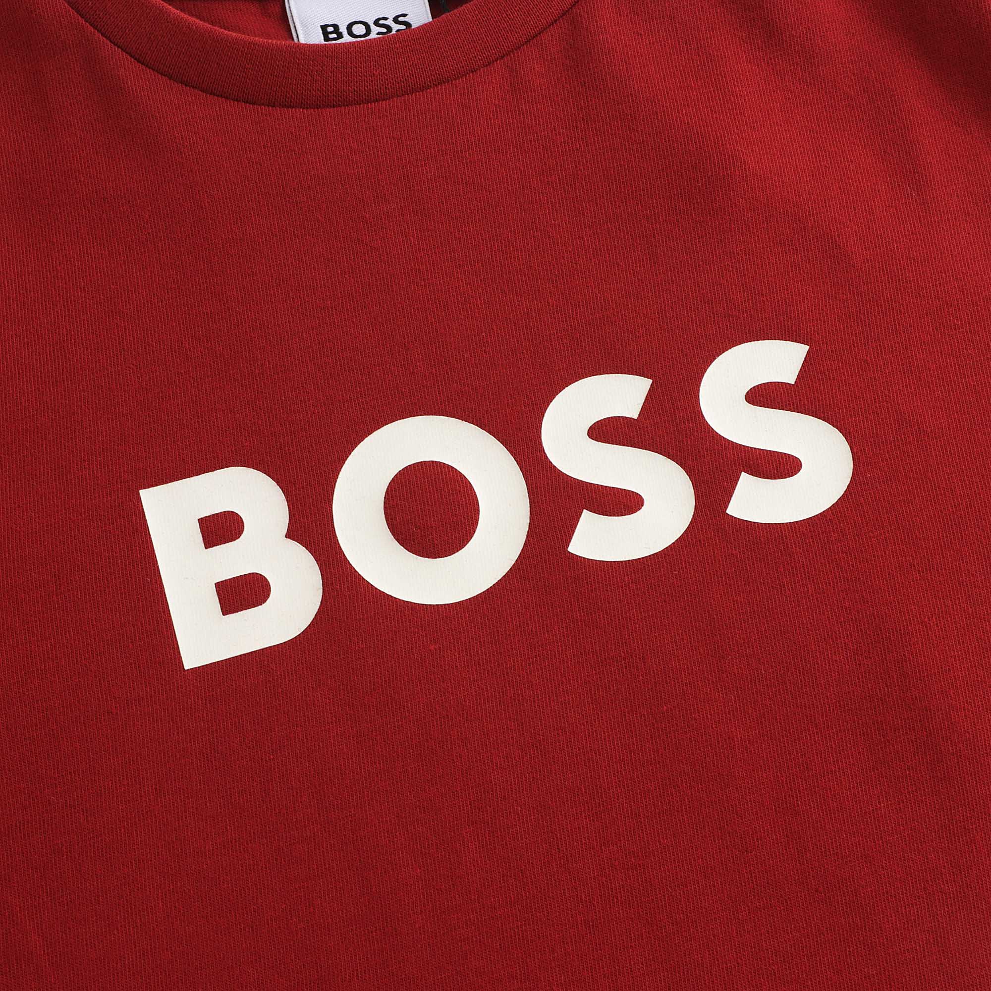 Boys Red Logo Cotton T-Shirt