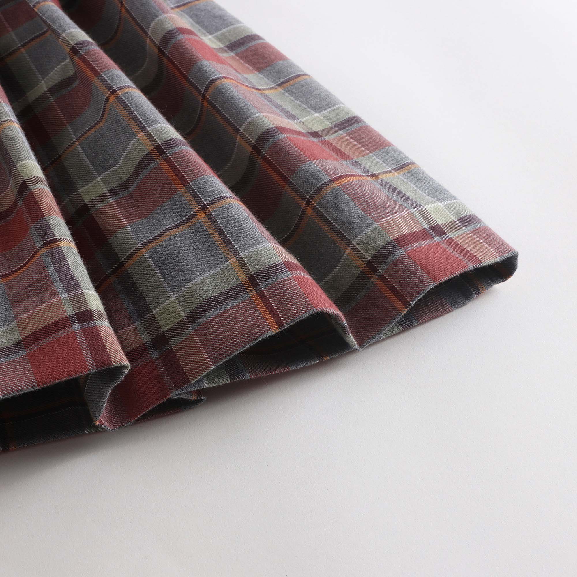 Baby Girls Wine Red Check Cotton Dress