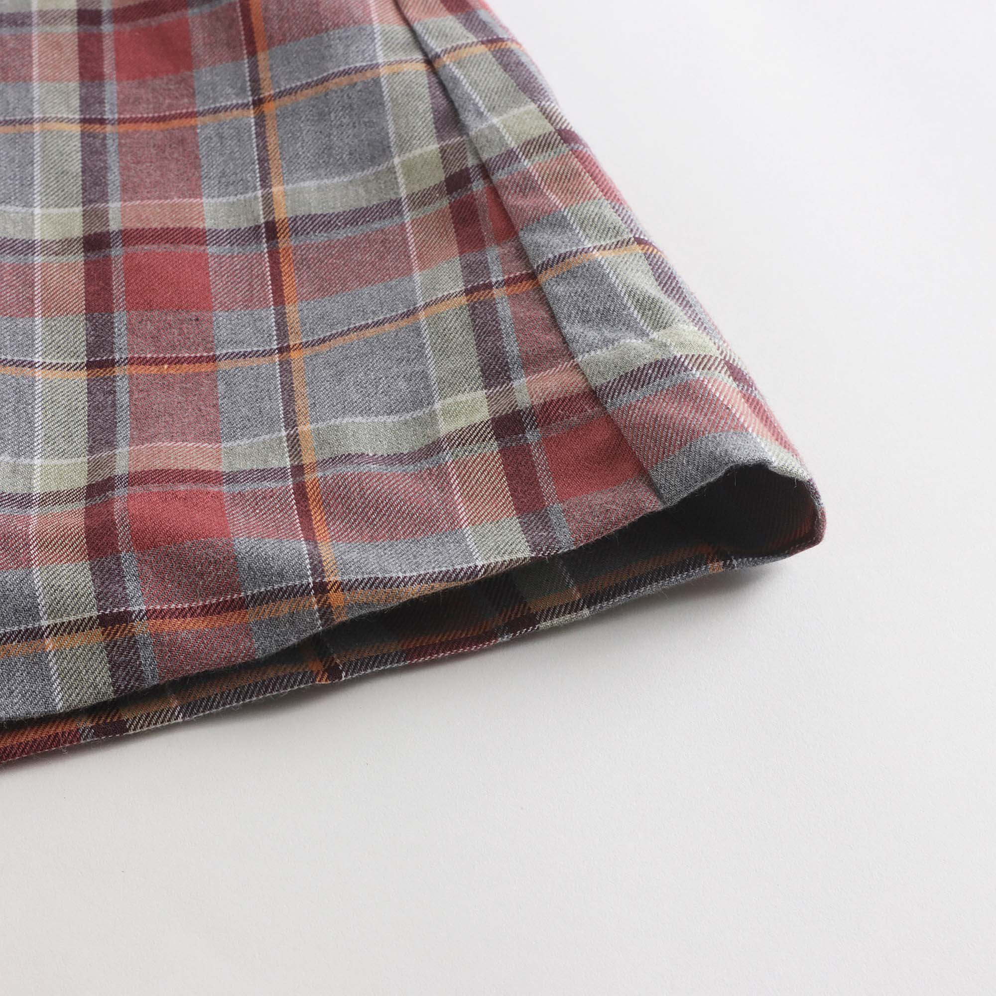 Girls Wine Red Check Cotton Dress