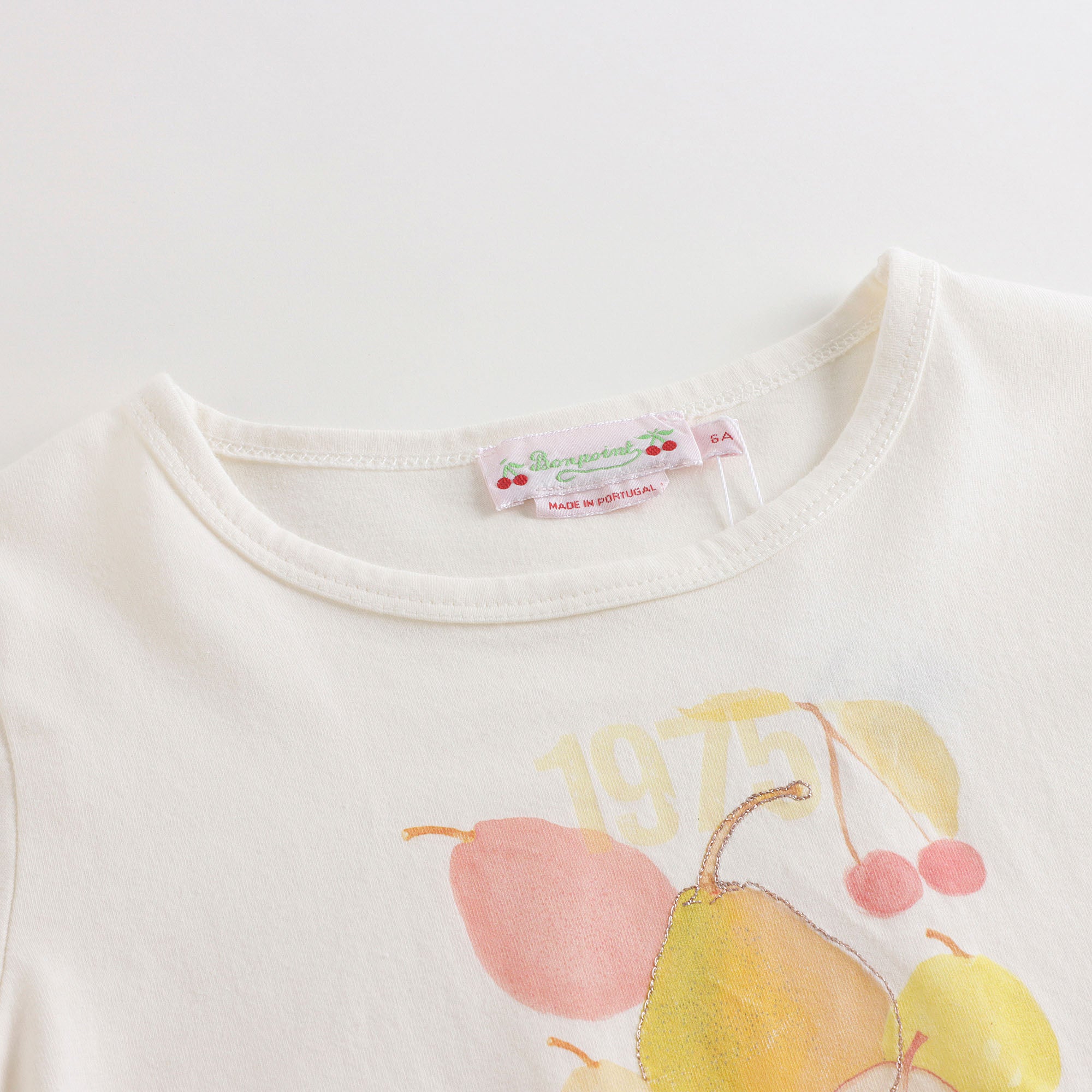 Girls Ivory Printed Cotton T-Shirt