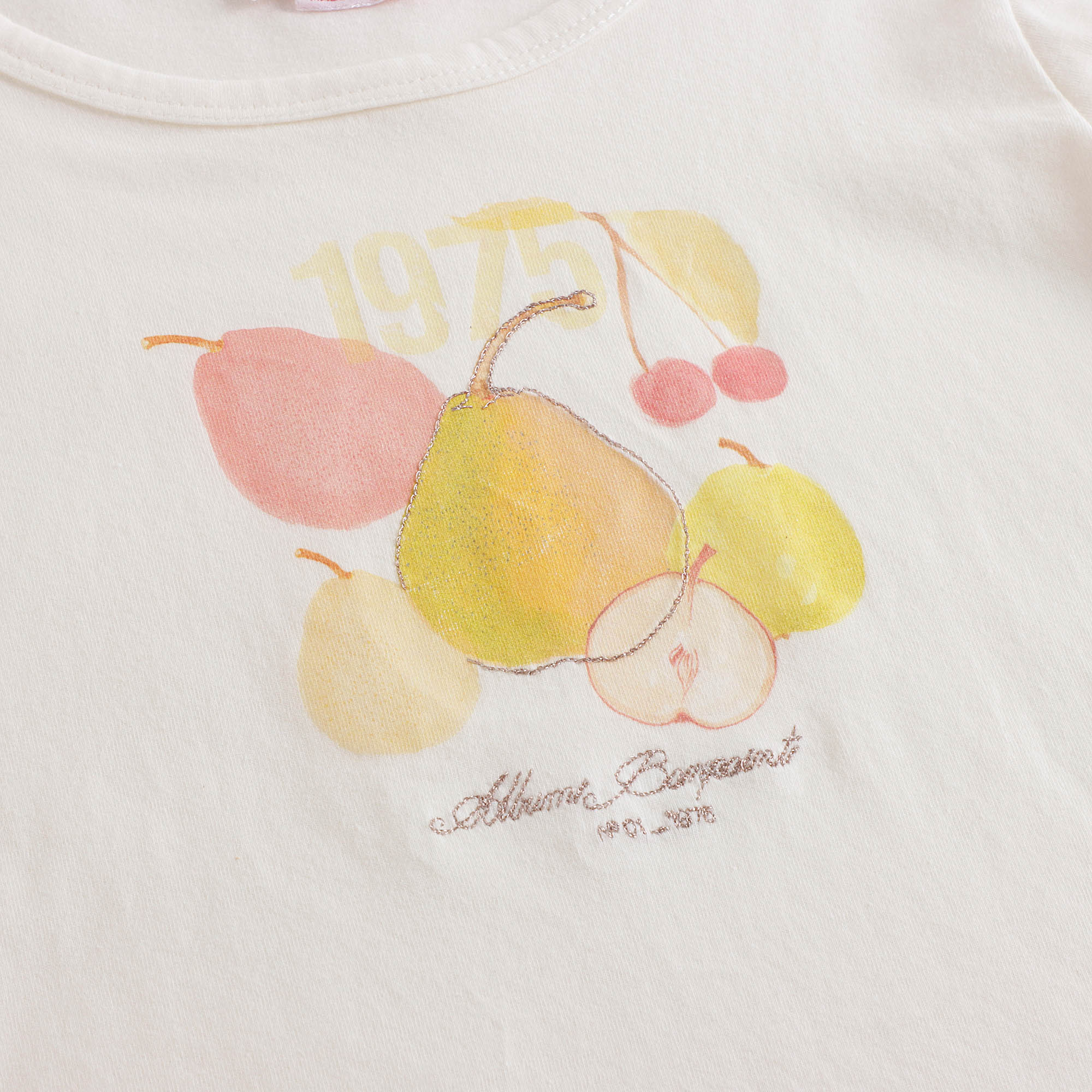 Girls Ivory Printed Cotton T-Shirt