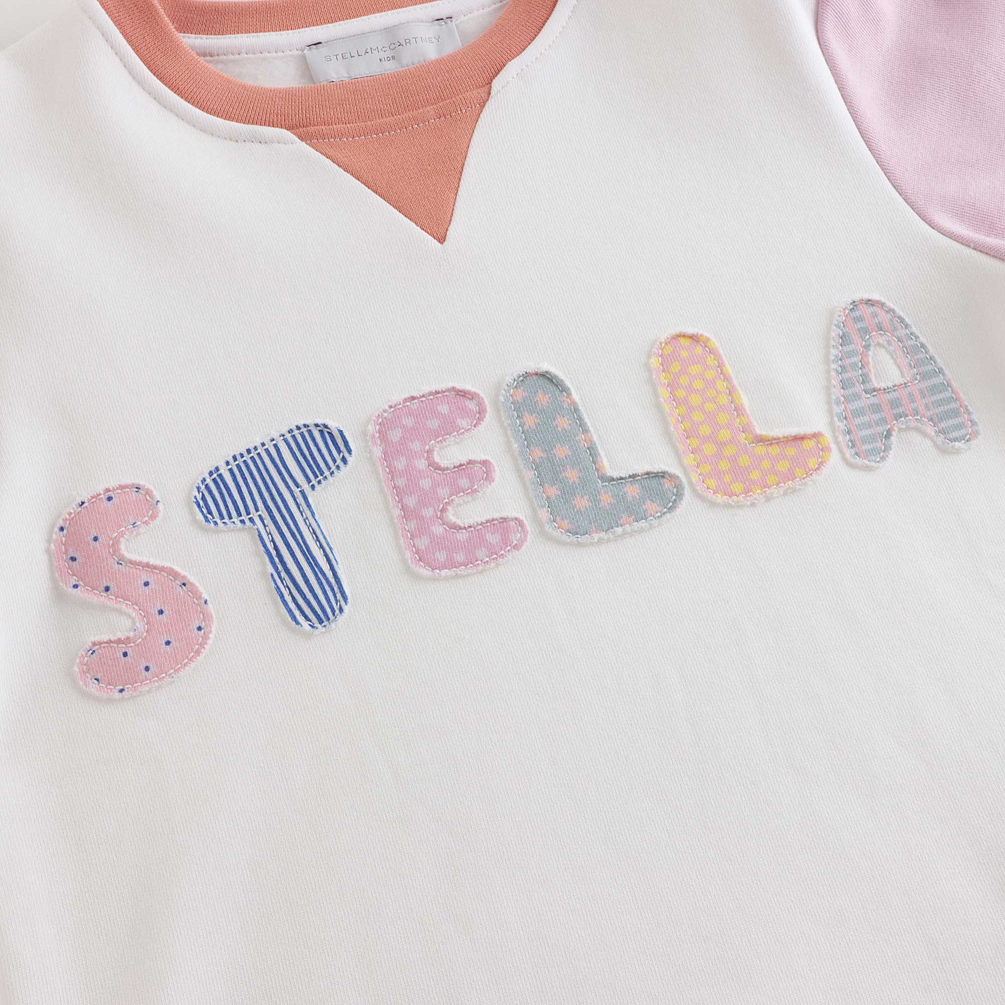 Girls White Logo Cotton Sweatshirt