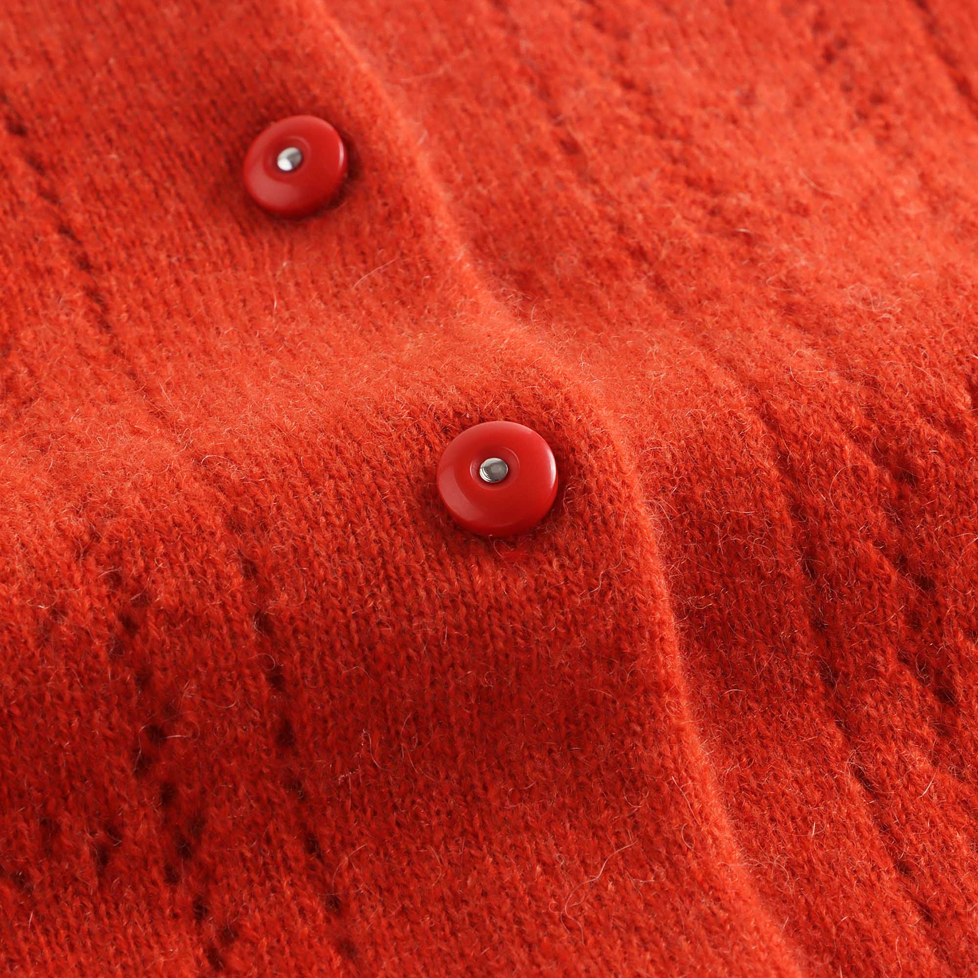 Girls Red Cashmere Cardigan