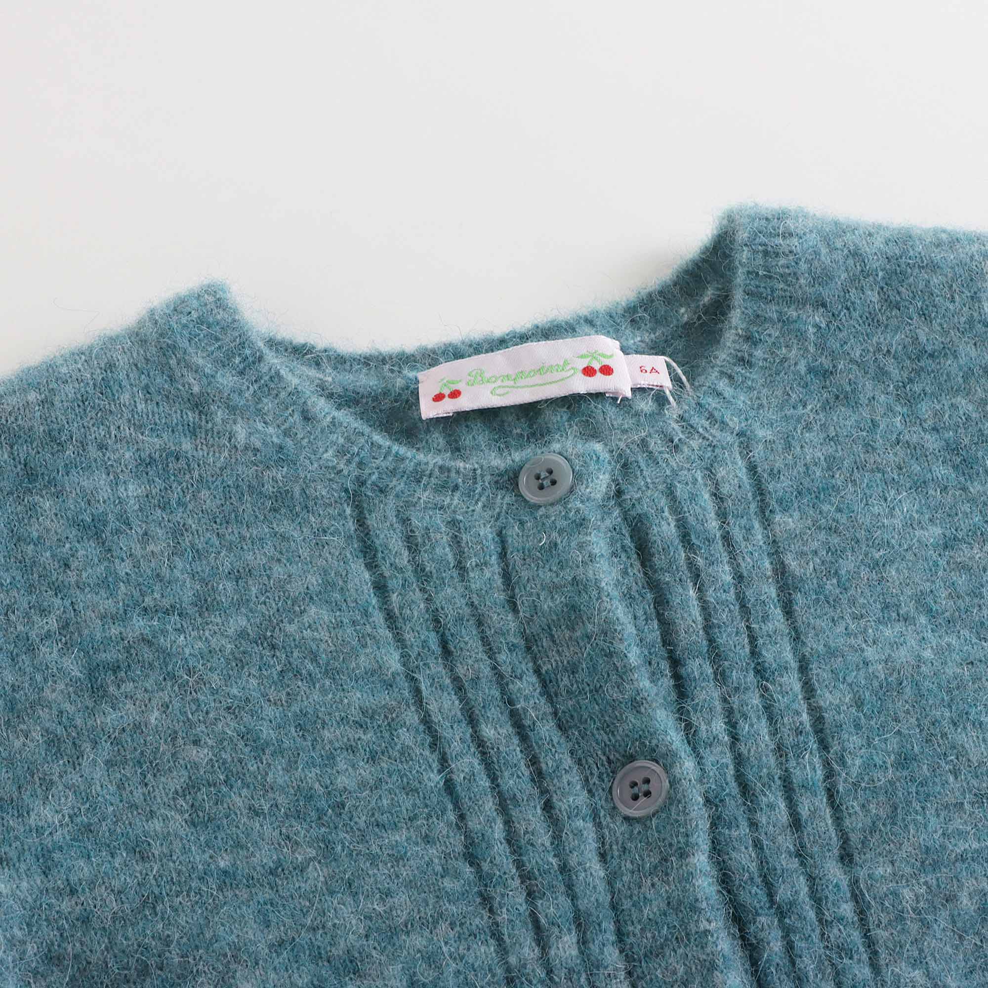 Girls Peacock Blue Wool Cardigan